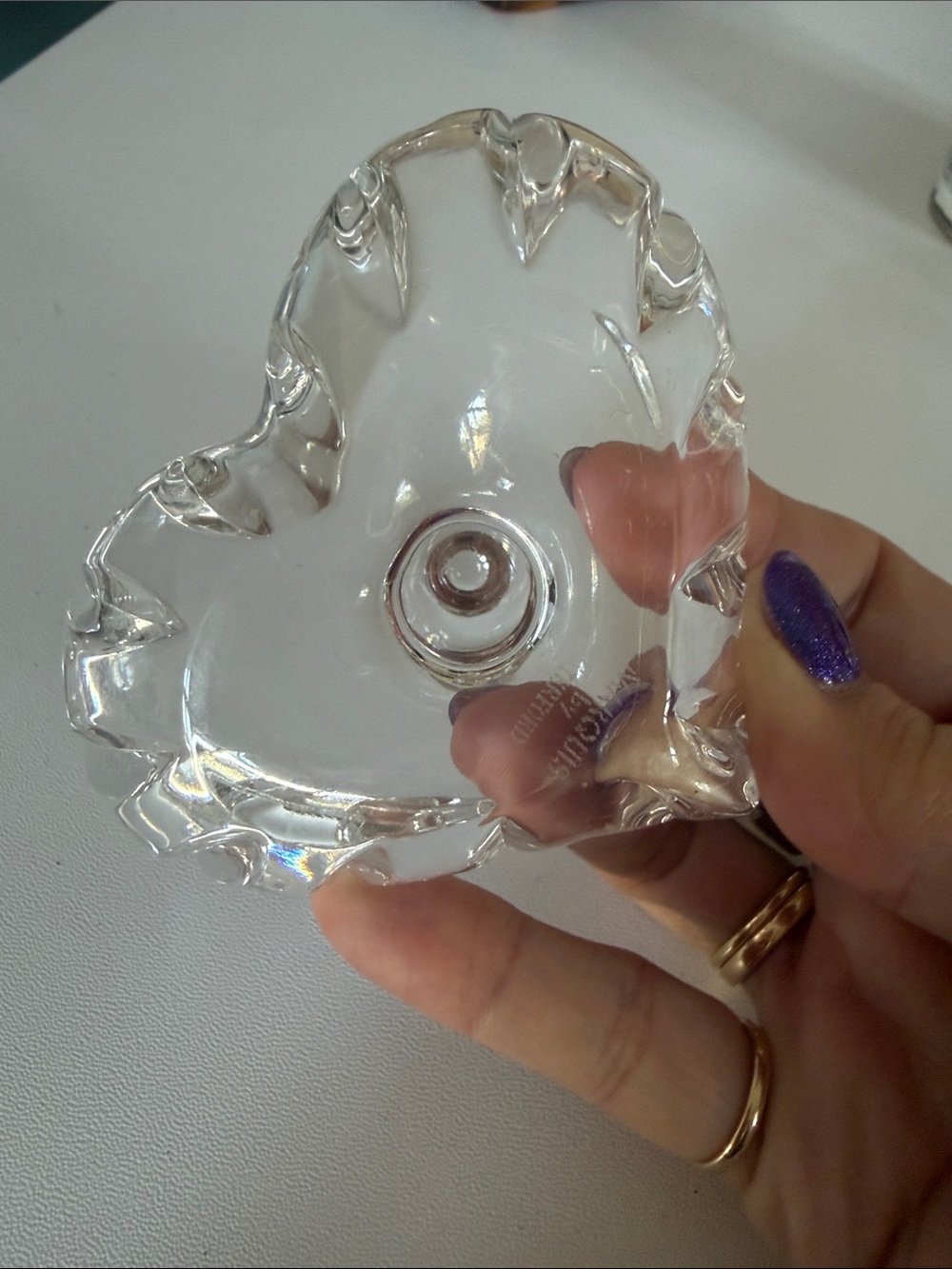 Heart-Shaped Glass Ring Holder Dish - Picture 3 of 4